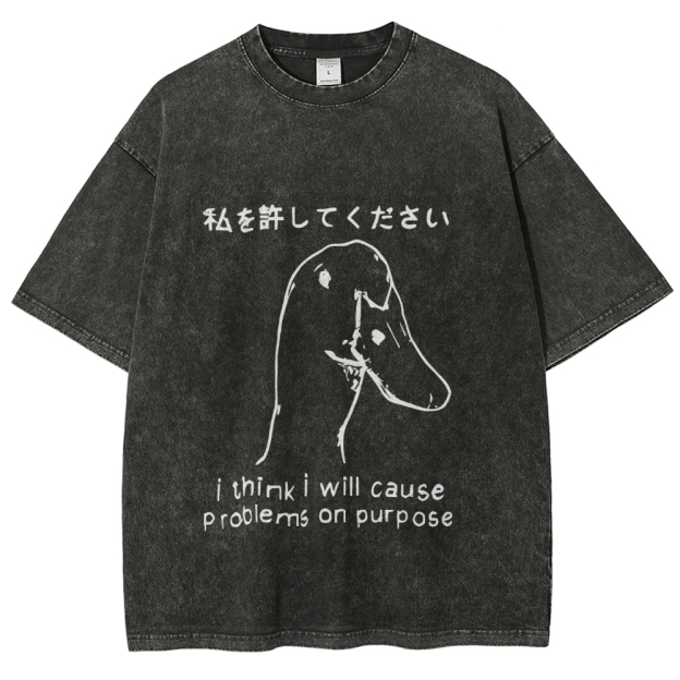 Stupid Goose Funny Washed T-Shirt