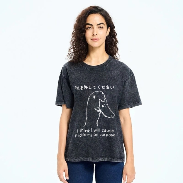 Stupid Goose Funny Washed T-Shirt