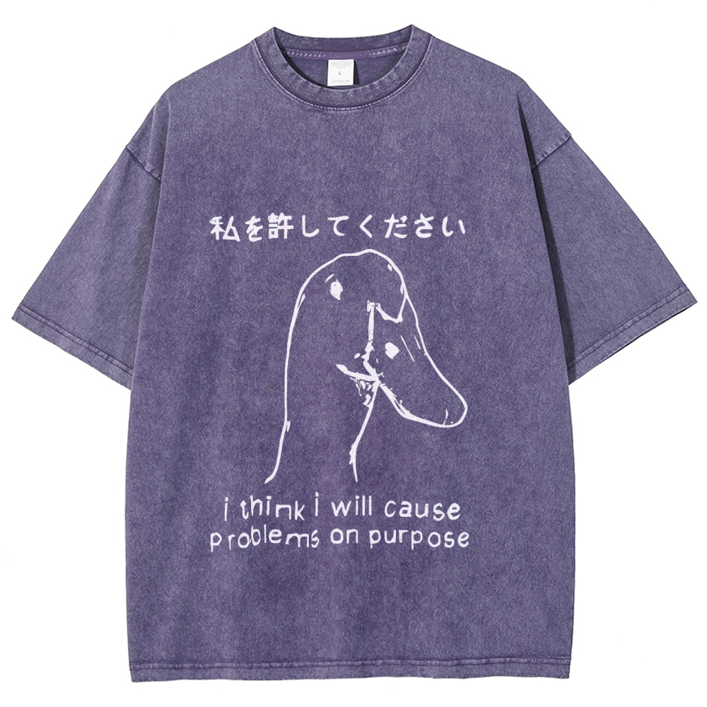 Stupid Goose Funny Washed T-Shirt