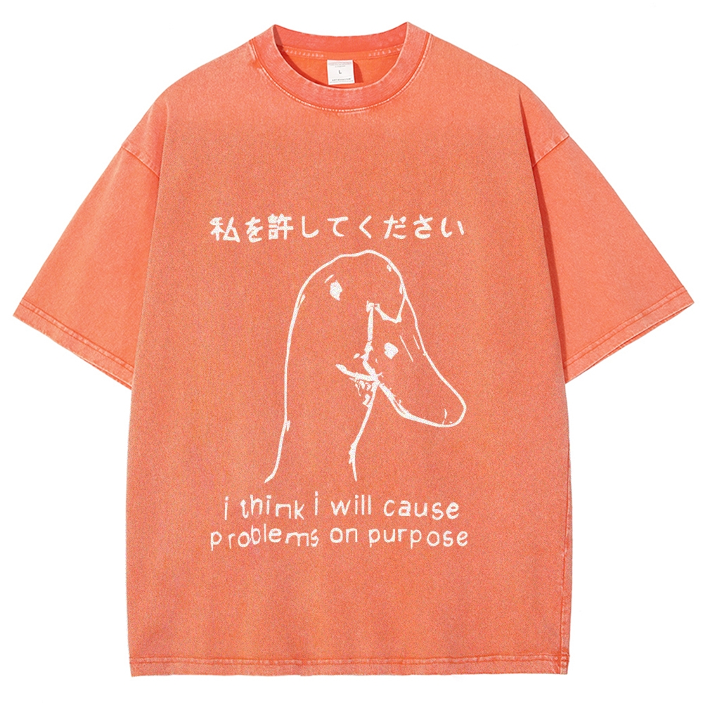 Stupid Goose Funny Washed T-Shirt