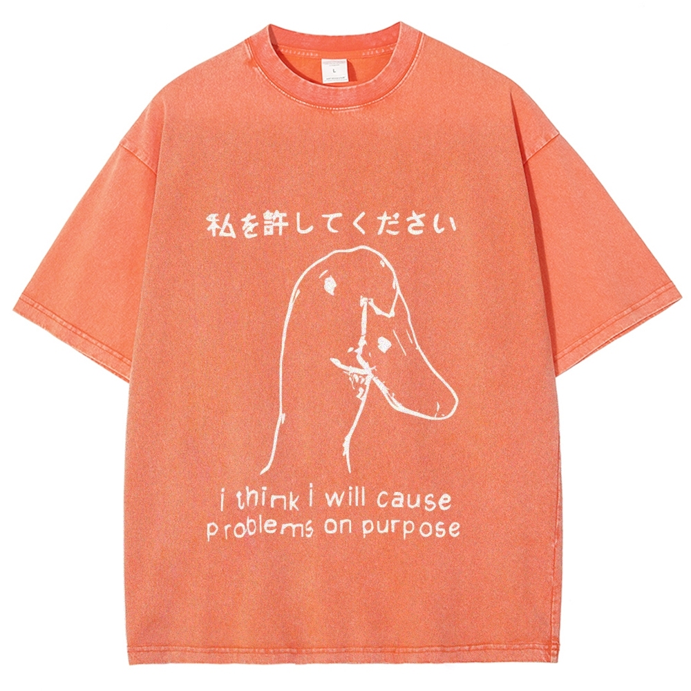 Stupid Goose Funny Washed T-Shirt