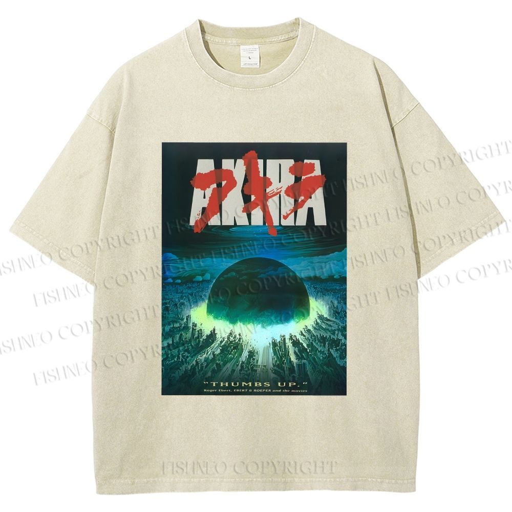 Unisex Akira Printed Washed Tee