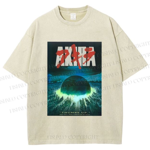 Unisex Akira Printed Washed Tee