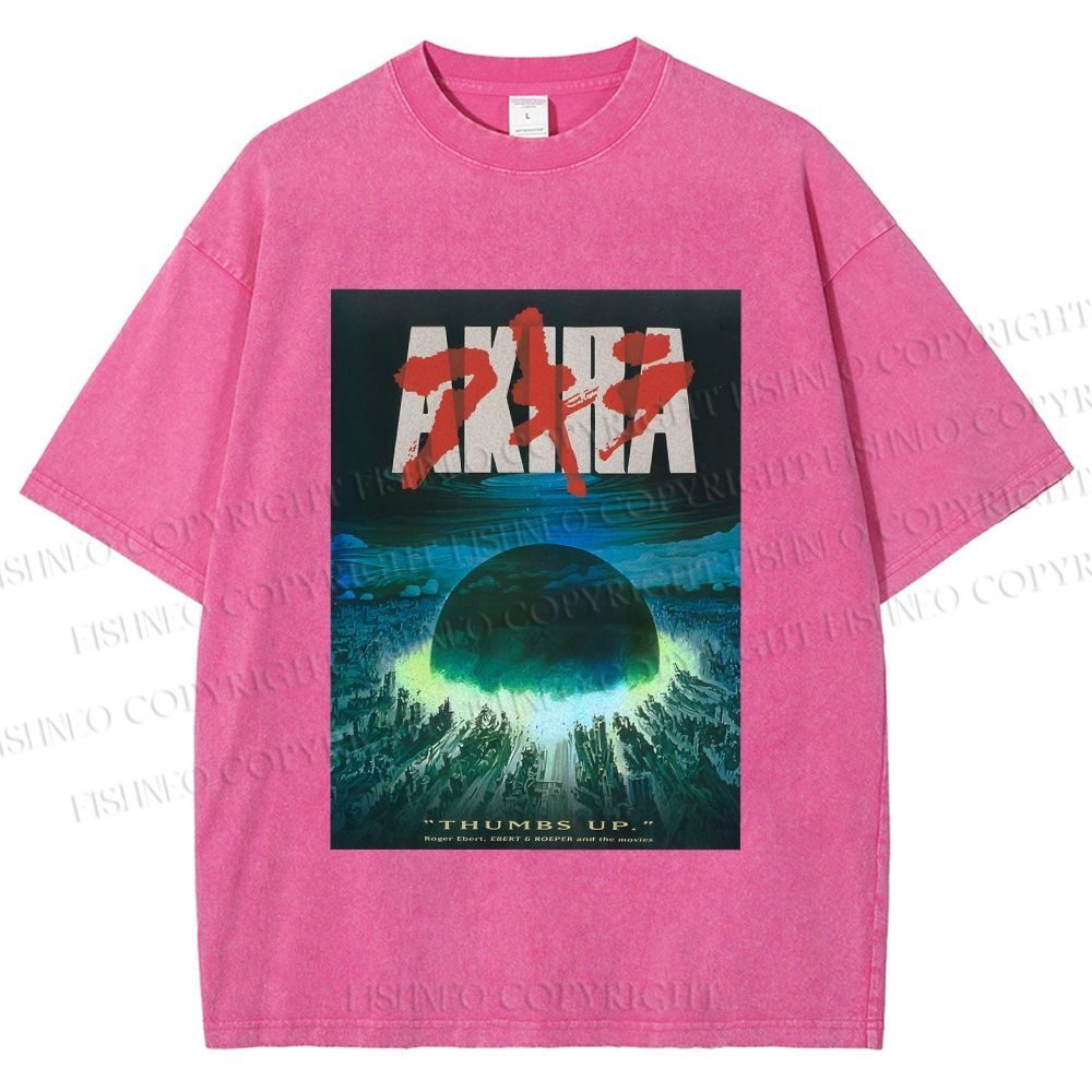 Unisex Akira Printed Washed Tee