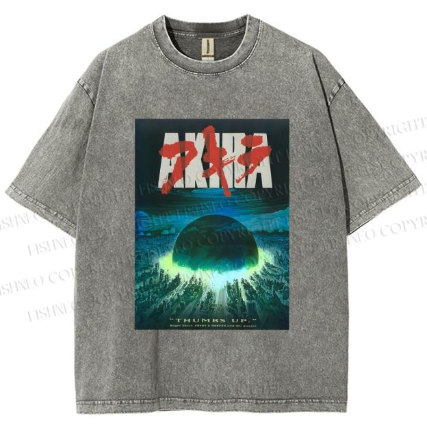 Unisex Akira Printed Washed Tee