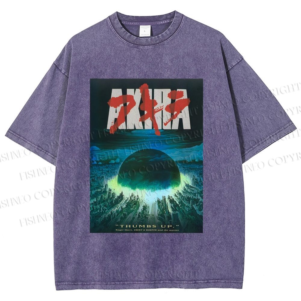 Unisex Akira Printed Washed Tee