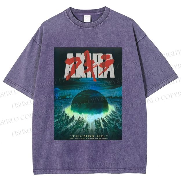 Unisex Akira Printed Washed Tee