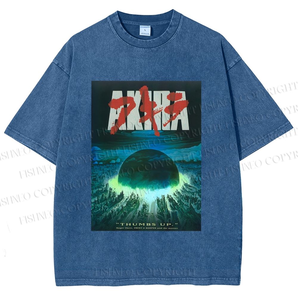 Unisex Akira Printed Washed Tee