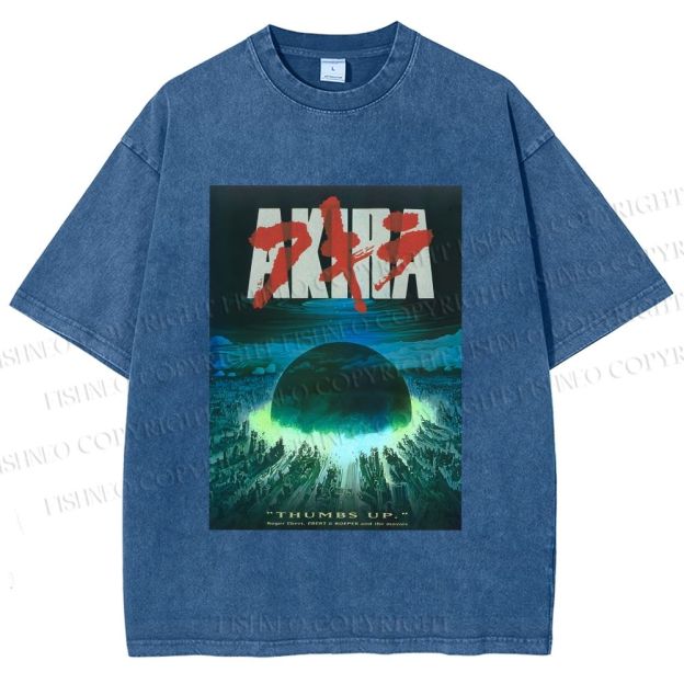 Unisex Akira Printed Washed Tee