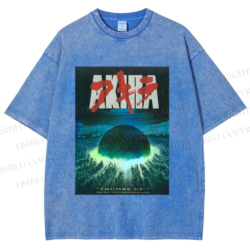 Unisex Akira Printed Washed Tee