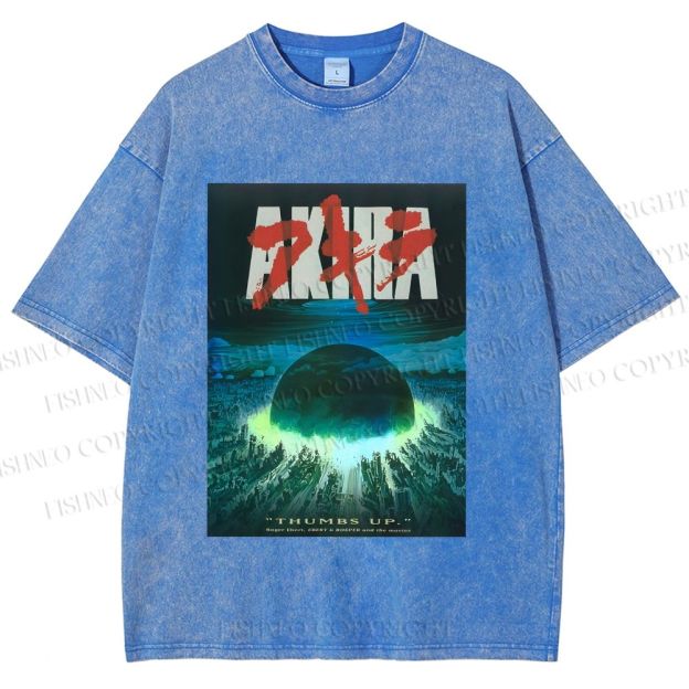 Unisex Akira Printed Washed Tee