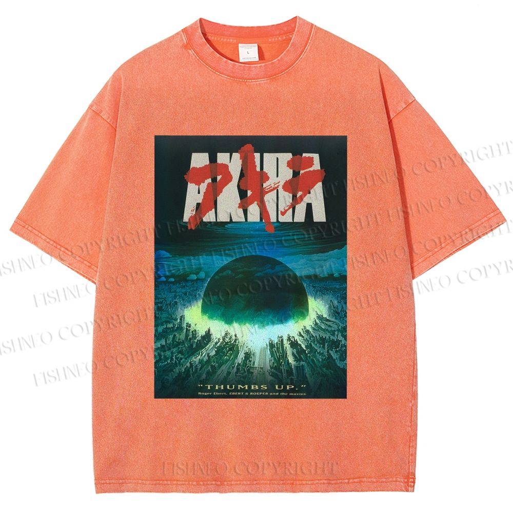Unisex Akira Printed Washed Tee