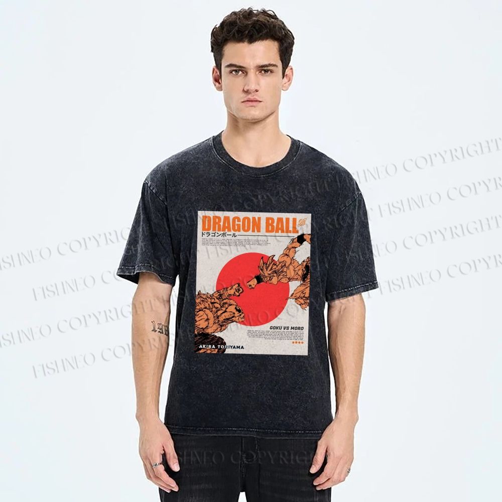 Unisex Dragon Ball Goku Printed Washed Tee