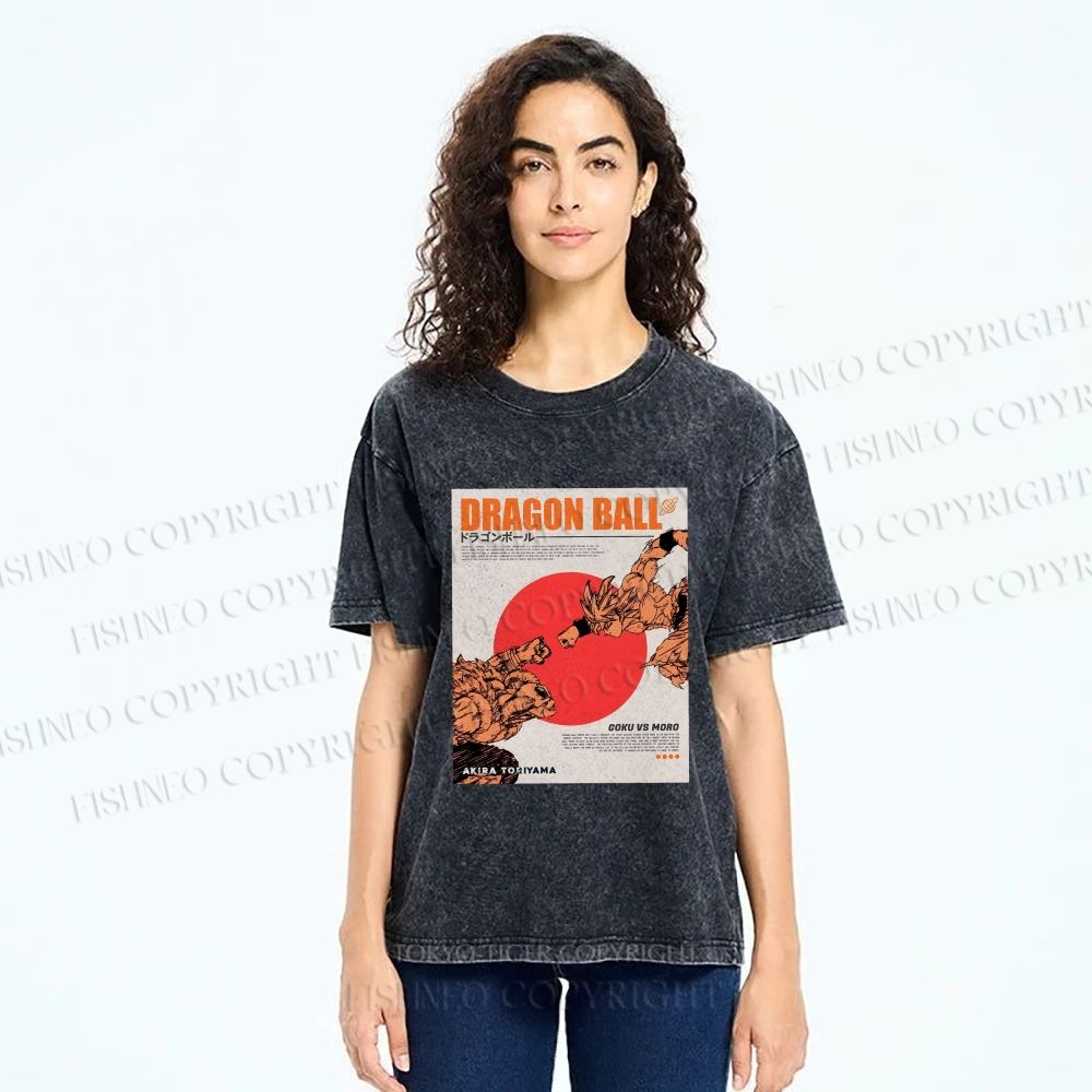 Unisex Dragon Ball Goku Printed Washed Tee