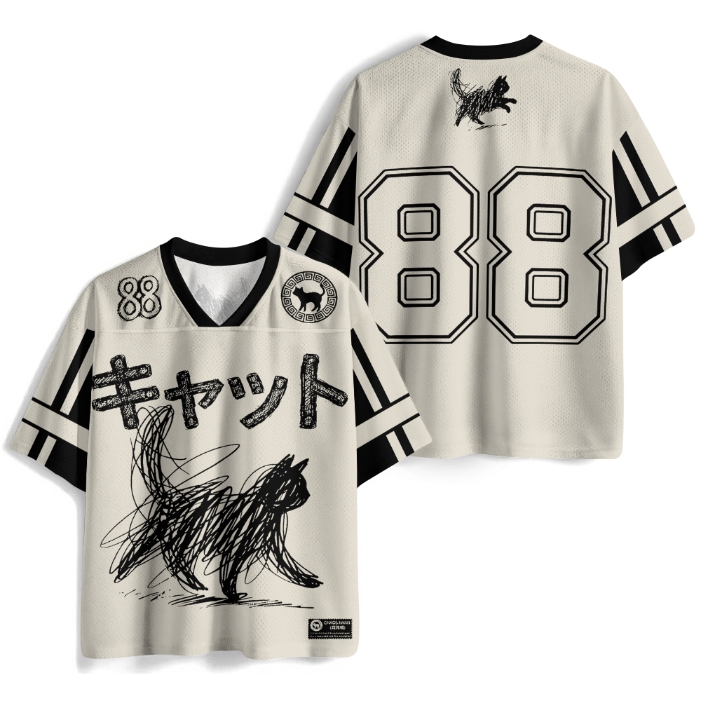 Minimalist Cat Art Printed Jersey Shirts