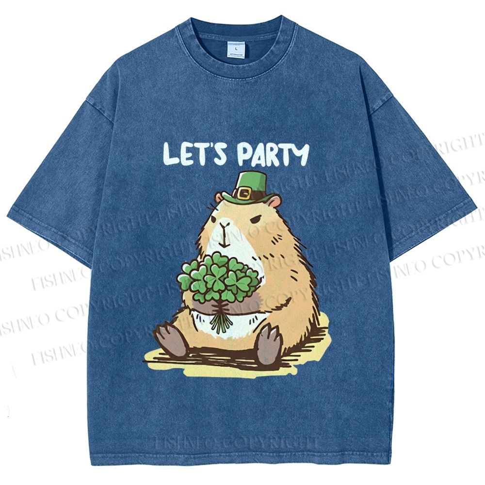 Unisex St.Patrick's Capybara Printed Washed Tee