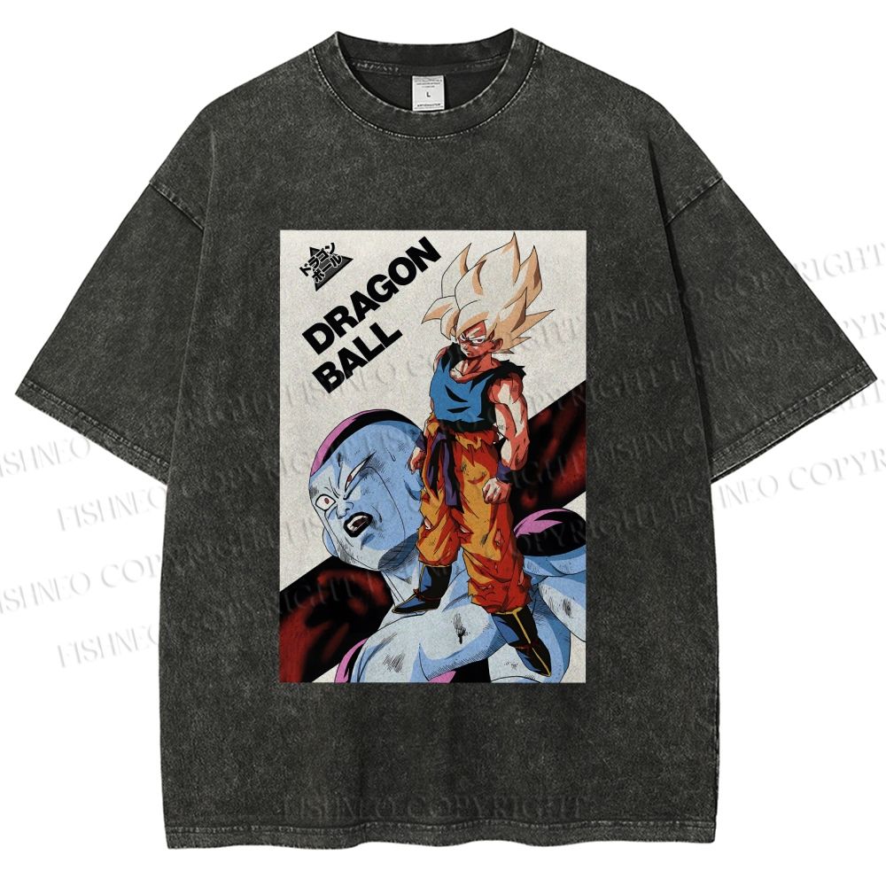 Unisex Goku Dragon Ball Printed Washed Tee