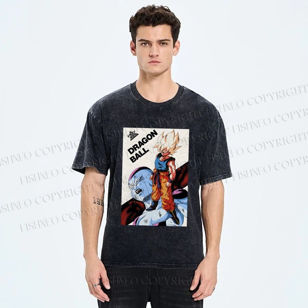 Unisex Goku Dragon Ball Printed Washed Tee