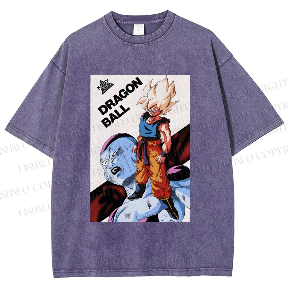 Unisex Goku Dragon Ball Printed Washed Tee