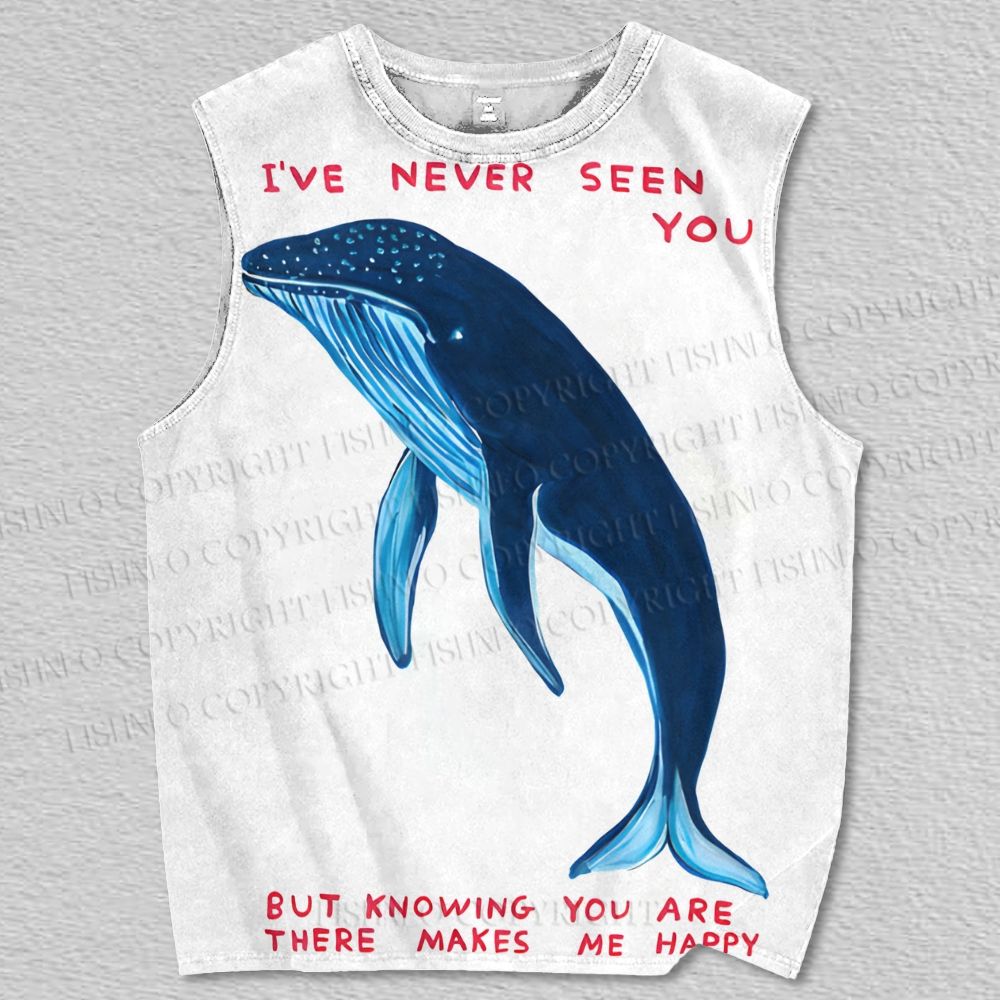 Unisex I've Never Seen You Whale Printed Tank Top