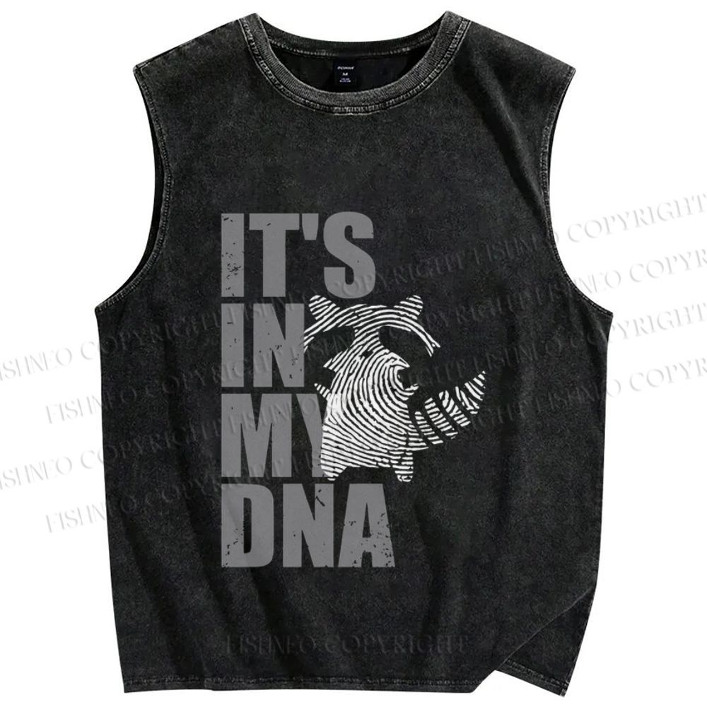 Unisex It's in Raccoon's DNA Printed Washed Tank Top