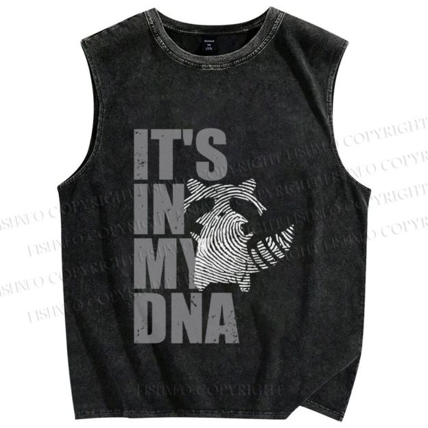 Unisex It's in Raccoon's DNA Printed Washed Tank Top
