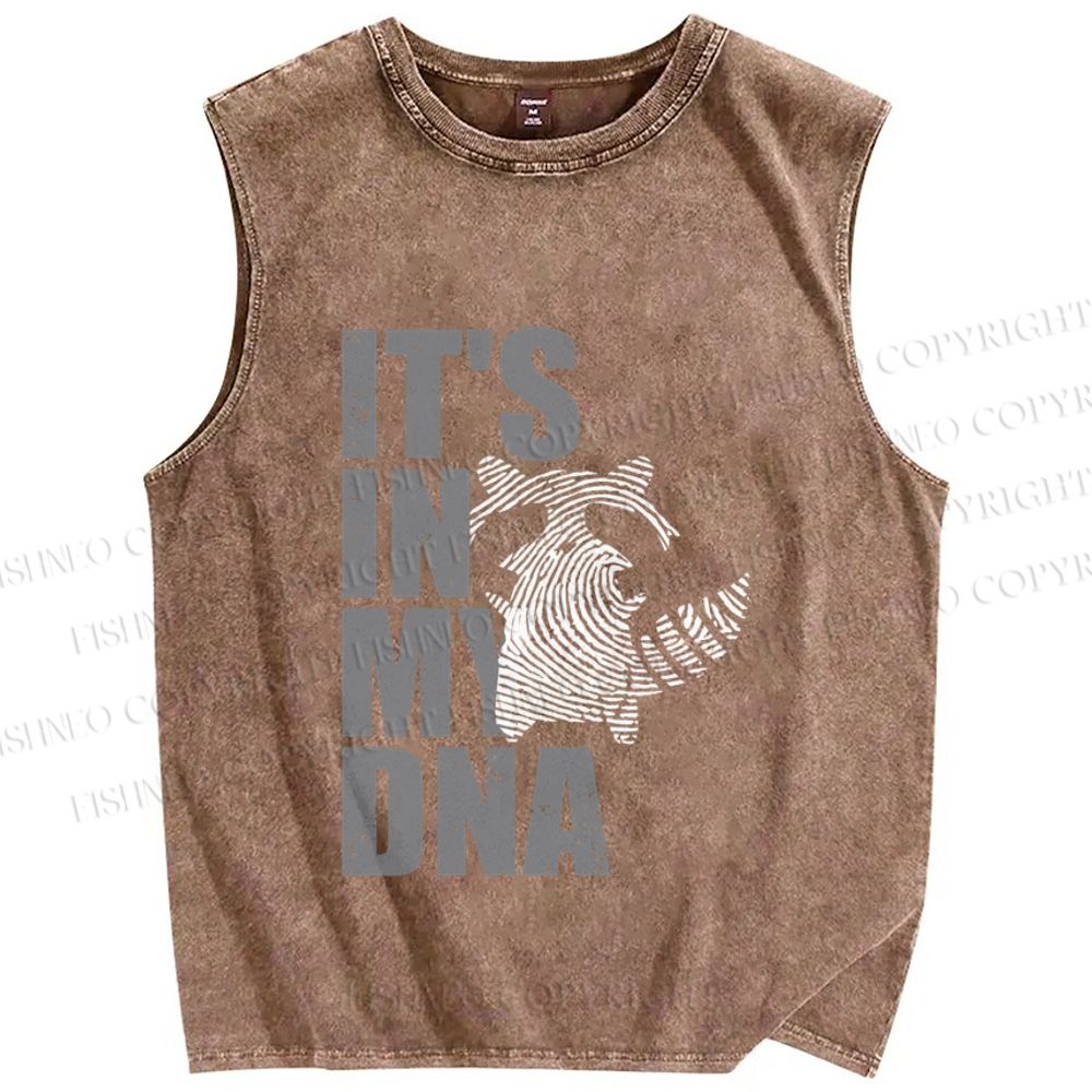 Unisex It's in Raccoon's DNA Printed Washed Tank Top