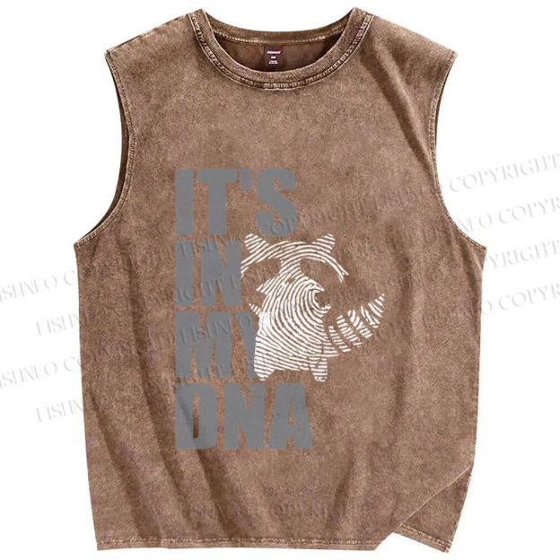 Unisex It's in Raccoon's DNA Printed Washed Tank Top
