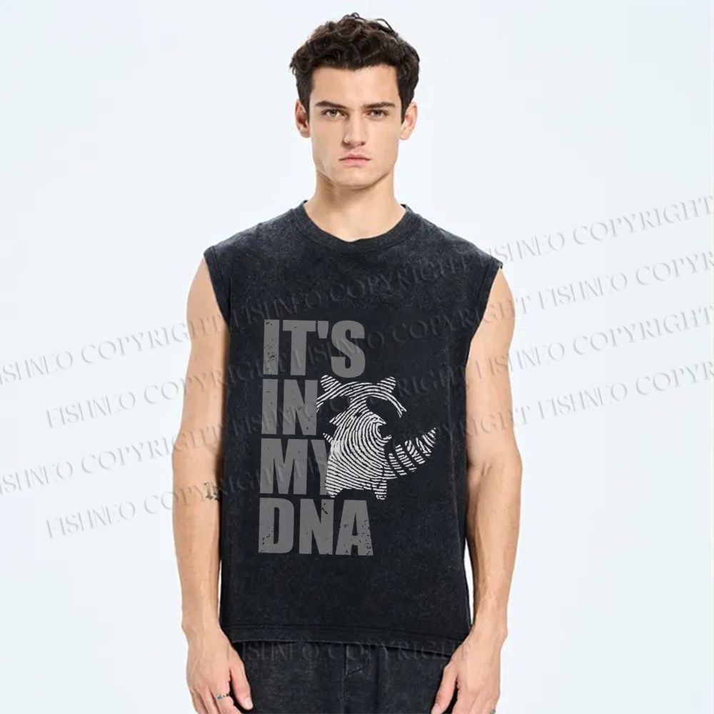 Unisex It's in Raccoon's DNA Printed Washed Tank Top
