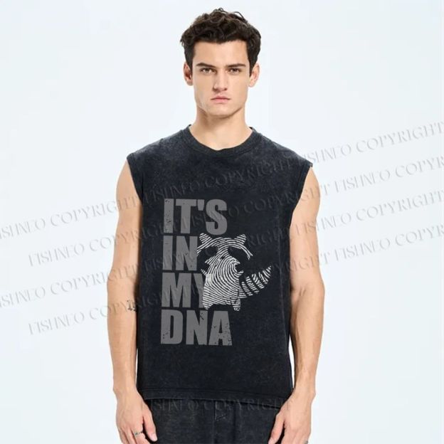 Unisex It's in Raccoon's DNA Printed Washed Tank Top