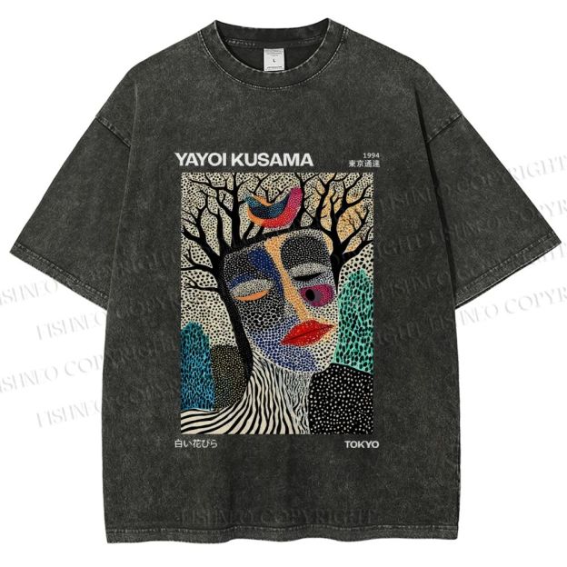Unisex Yayoi Kusama Fragmented Self Printed Washed Tee