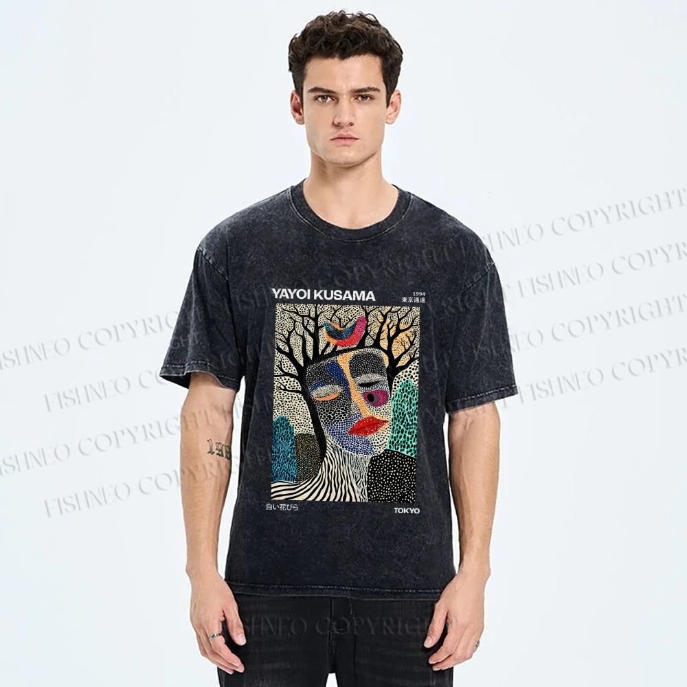 Unisex Yayoi Kusama Fragmented Self Printed Washed Tee