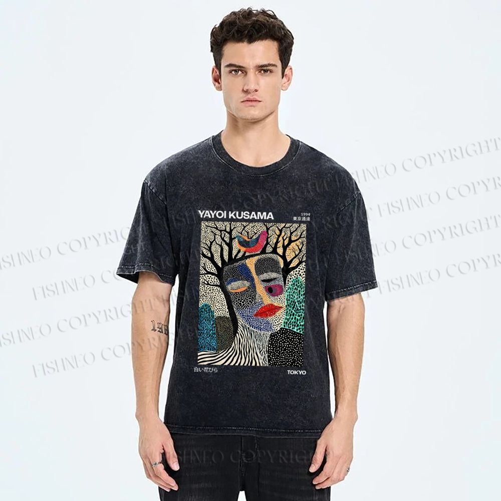 Unisex Yayoi Kusama Fragmented Self Printed Washed Tee