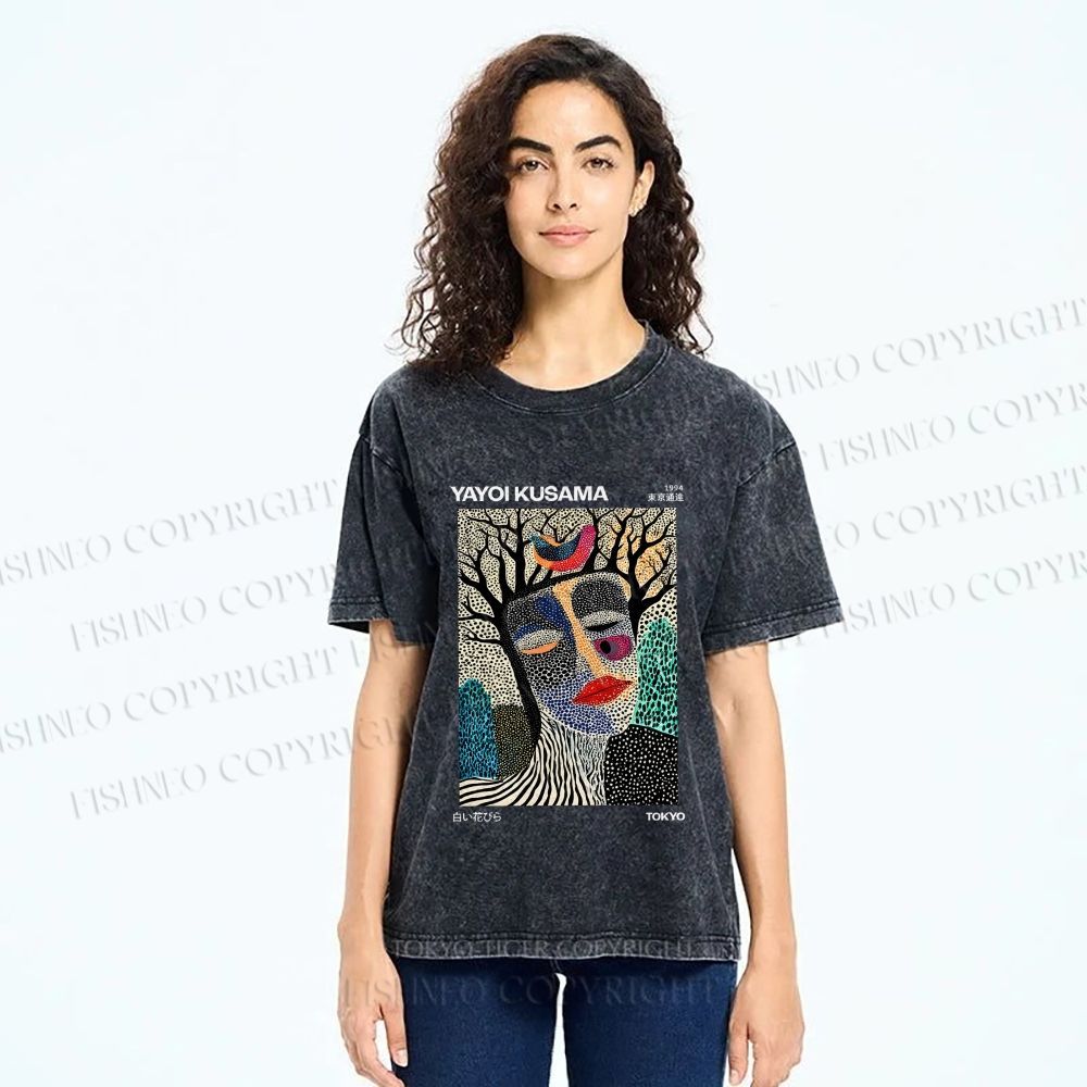 Unisex Yayoi Kusama Fragmented Self Printed Washed Tee