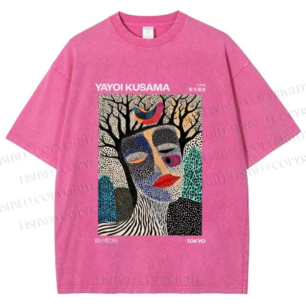 Unisex Yayoi Kusama Fragmented Self Printed Washed Tee