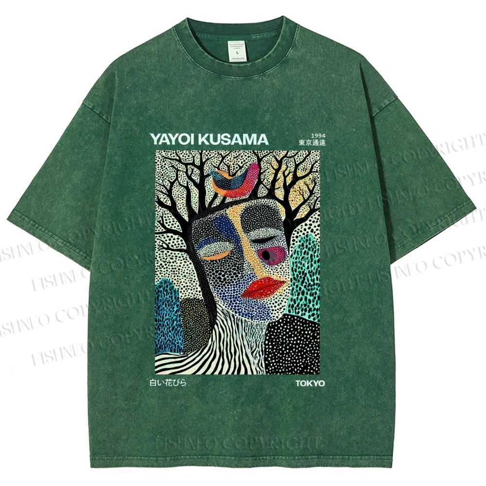 Unisex Yayoi Kusama Fragmented Self Printed Washed Tee