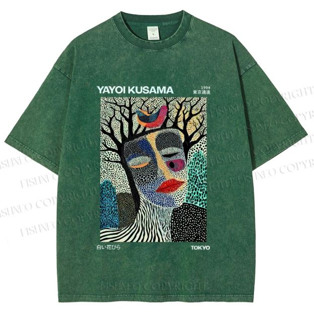 Unisex Yayoi Kusama Fragmented Self Printed Washed Tee