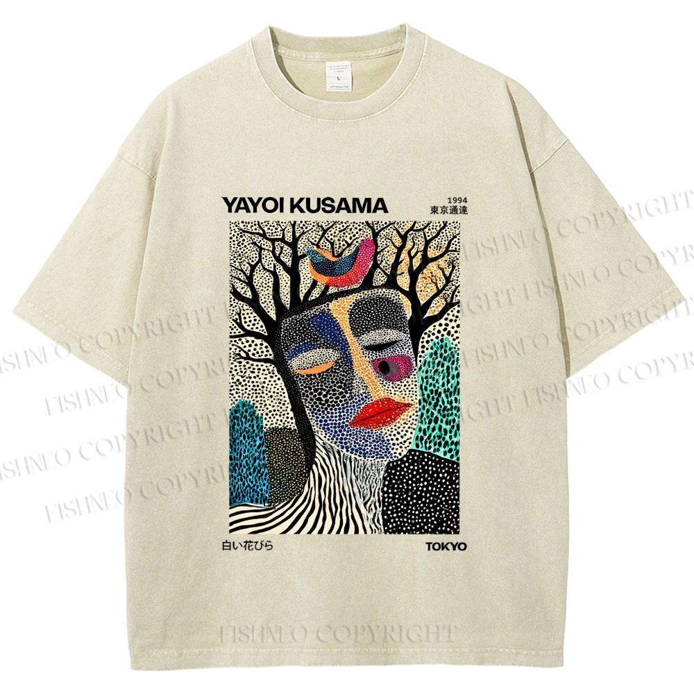Unisex Yayoi Kusama Fragmented Self Printed Washed Tee