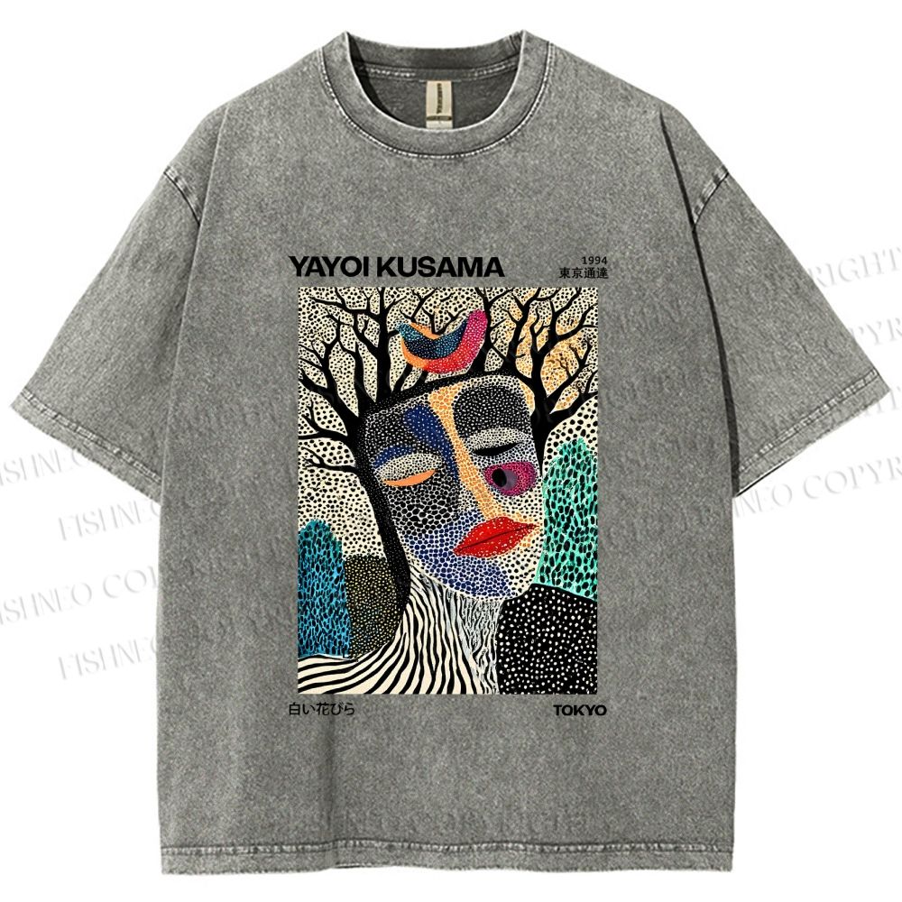 Unisex Yayoi Kusama Fragmented Self Printed Washed Tee