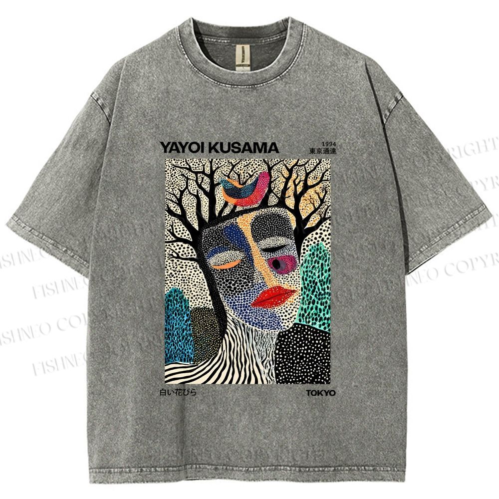 Unisex Yayoi Kusama Fragmented Self Printed Washed Tee