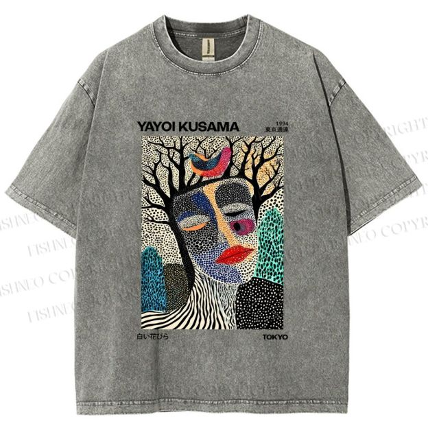 Unisex Yayoi Kusama Fragmented Self Printed Washed Tee