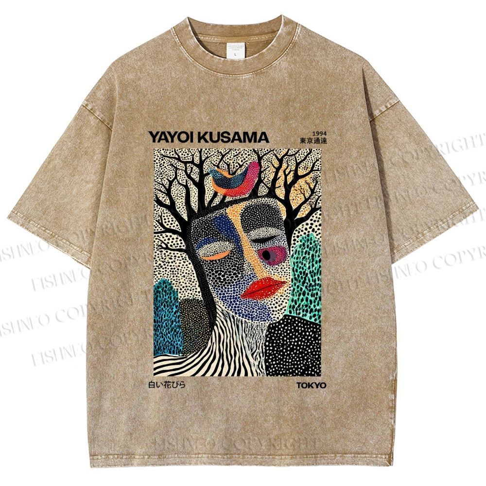 Unisex Yayoi Kusama Fragmented Self Printed Washed Tee