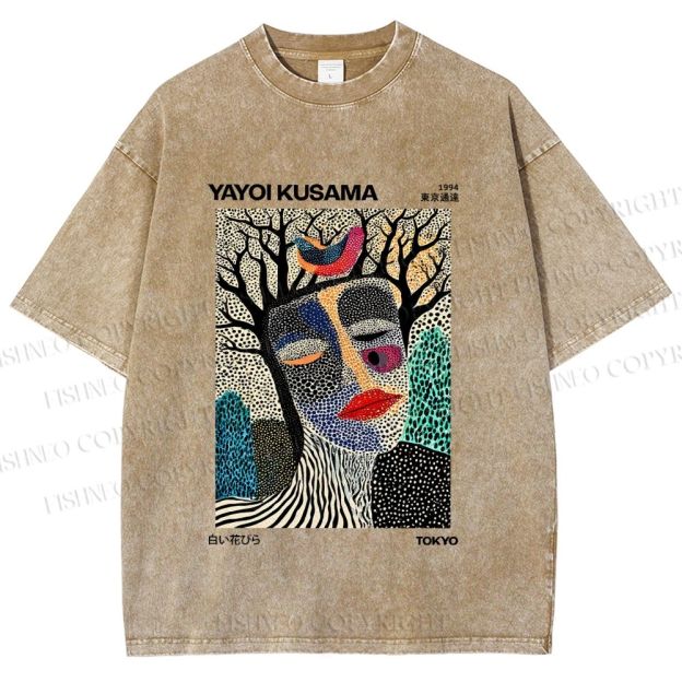 Unisex Yayoi Kusama Fragmented Self Printed Washed Tee