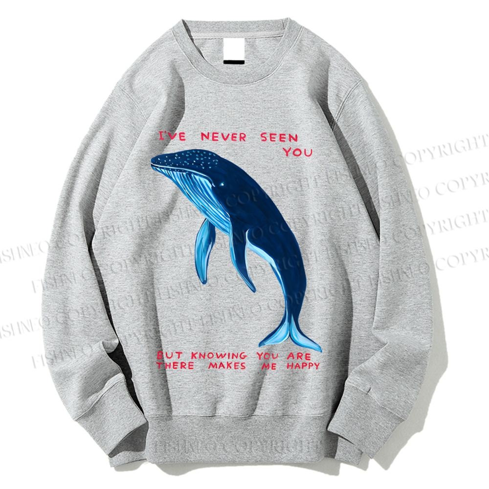 Unisex I've Never Seen You Whale Printed Sweatshirt