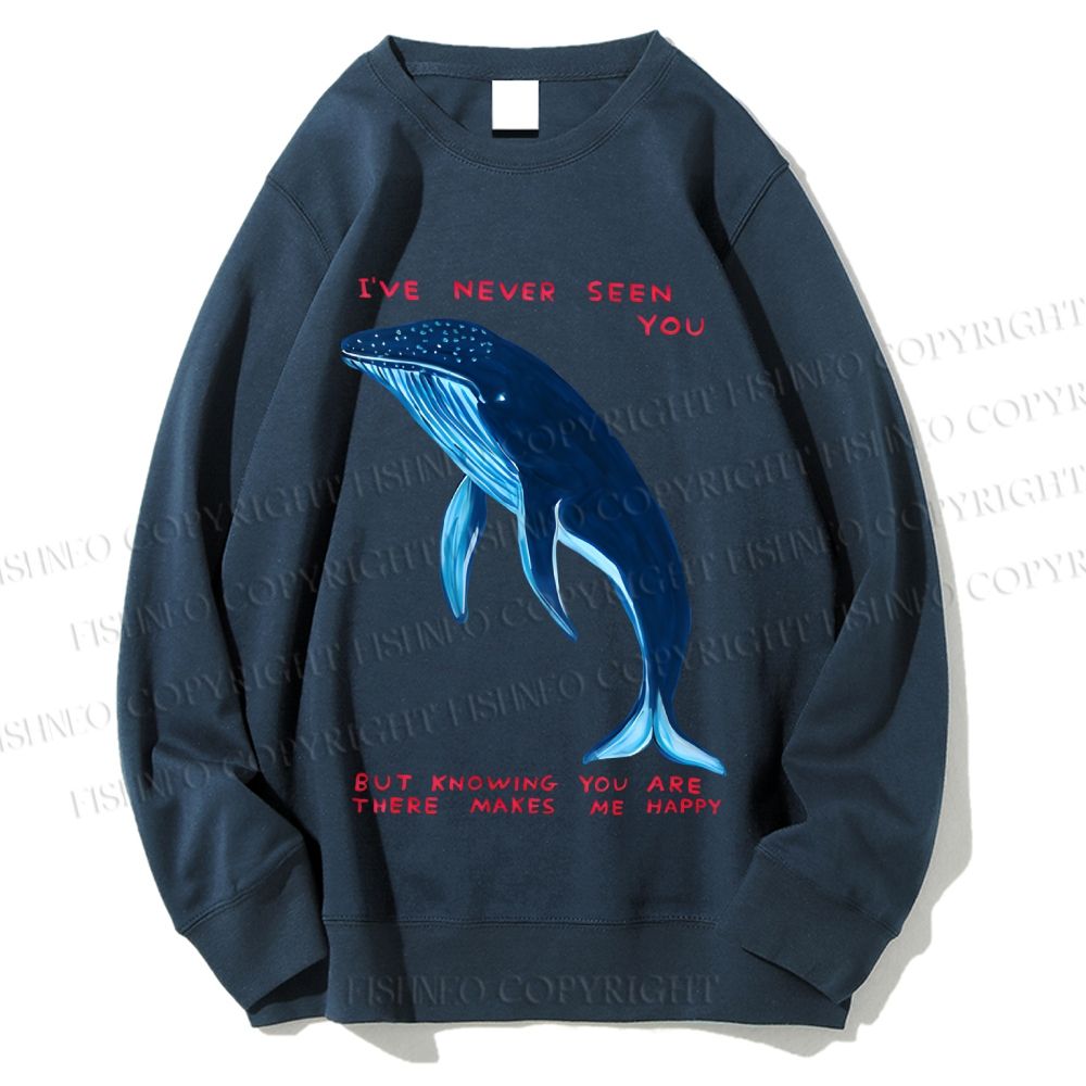 Unisex I've Never Seen You Whale Printed Sweatshirt