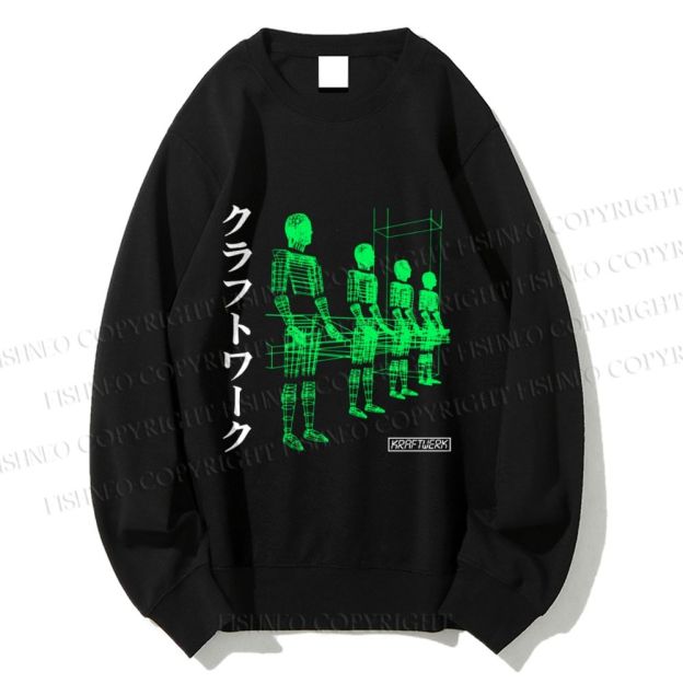 Unisex Kraftwerk Band Japanese Style Printed Sweatshirt