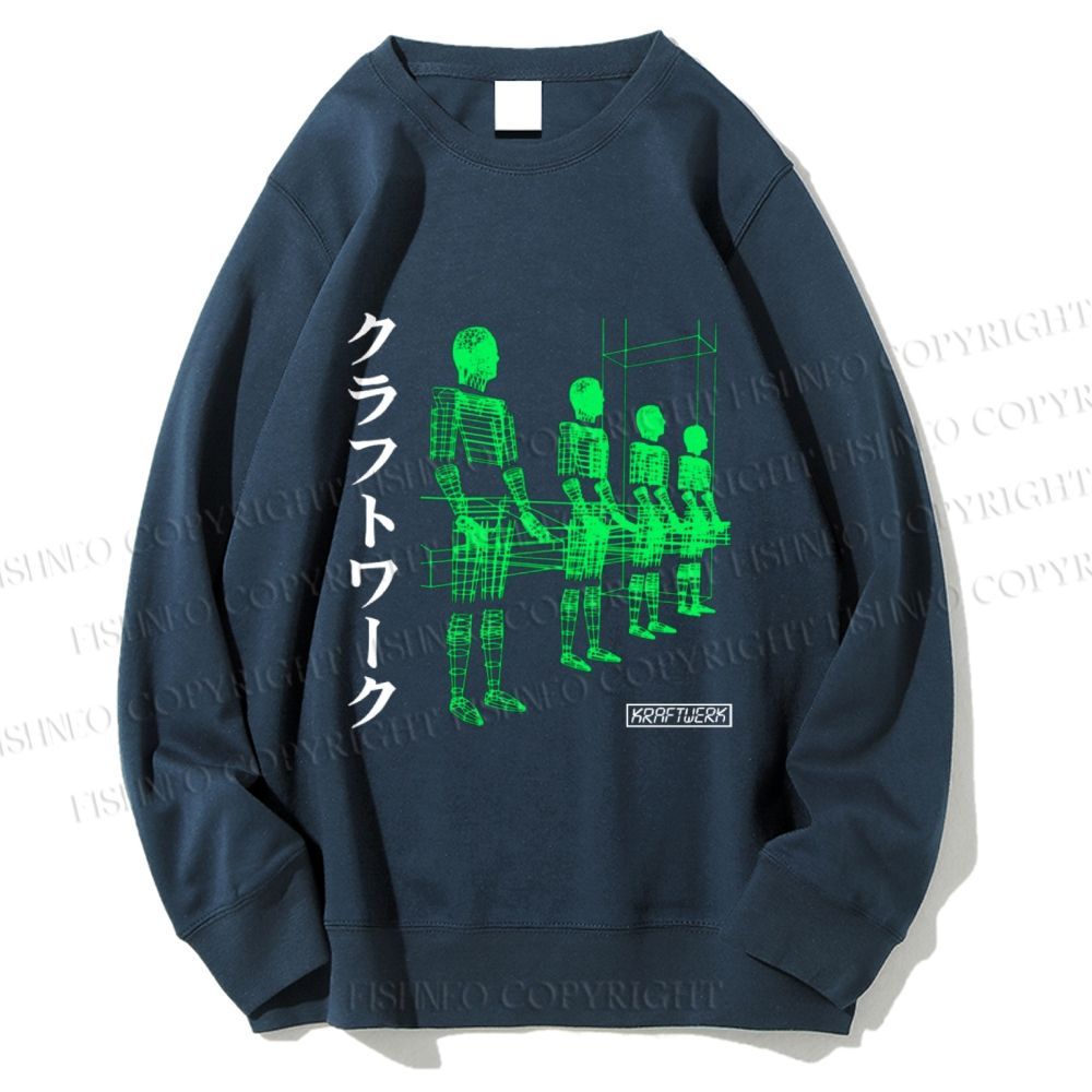 Unisex Kraftwerk Band Japanese Style Printed Sweatshirt
