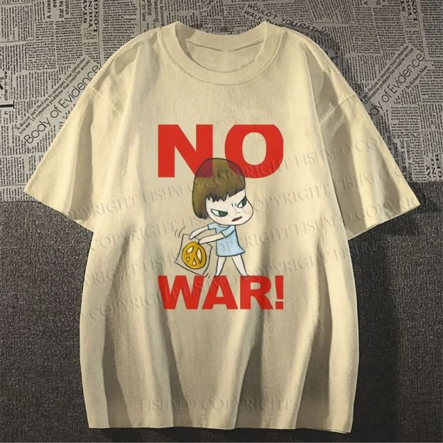 Unisex Classic Cotton Yoshitomo Nara No War Printed T-shirt