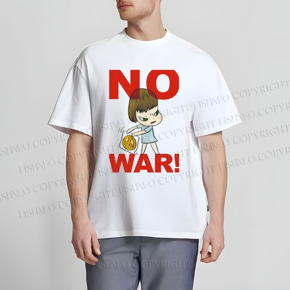 Unisex Classic Cotton Yoshitomo Nara No War Printed T-shirt