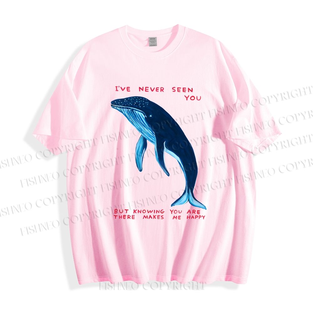 Unisex Classic Cotton I've Never Seen You Whale Printed T-shirt